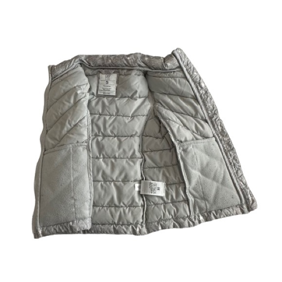 GAP Girl's Sm Gray & White Stars Sleeveless Zip ColdControl Water Resistant Vest - Picture 6 of 10